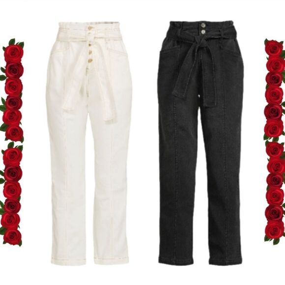 Women’s PaperBag Denim Elasticized Waist Jeans Pants 2-Pack Size 20 - Picture 1 of 14